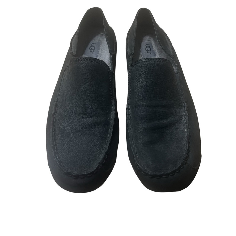 UGG Men's Driving Loafer in Classic Black Leather Size 12 - Picture 4 of 11